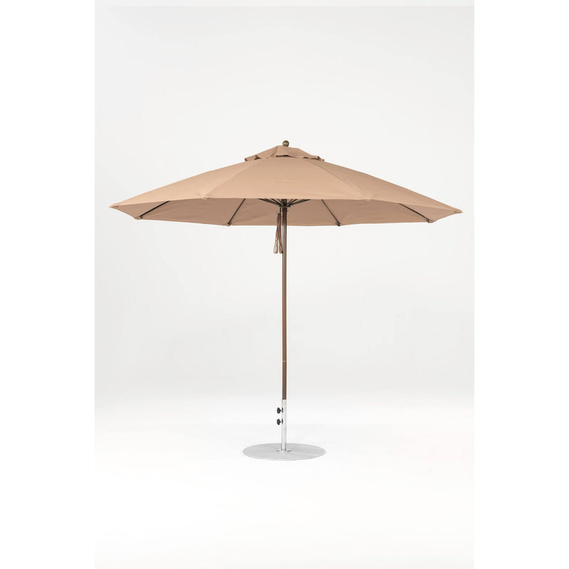 11 Ft Octagonal Frankford Patio Umbrella- Pulley Lift- Matte Bronze Frame