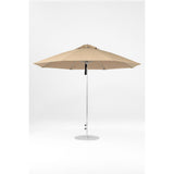 11 Ft Octagonal Frankford Patio Umbrella- Pulley Lift- Polished Silver Anodized Frame