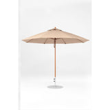 11 Ft Octagonal Frankford Patio Umbrella- Pulley Lift- Wood Grain Frame