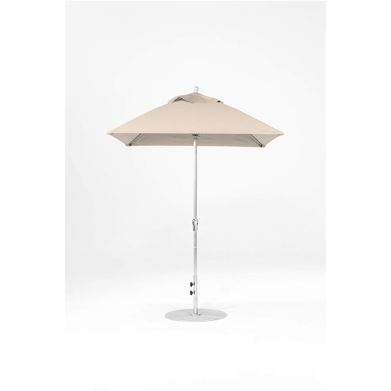 6.5 Ft Square Frankford Outdoor Patio Umbrella- Crank Lift- Matte Silver Frame