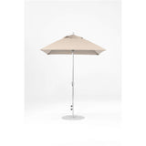 6.5 Ft Square Frankford Outdoor Patio Umbrella- Crank Lift - Polished Silver Anodized Frame