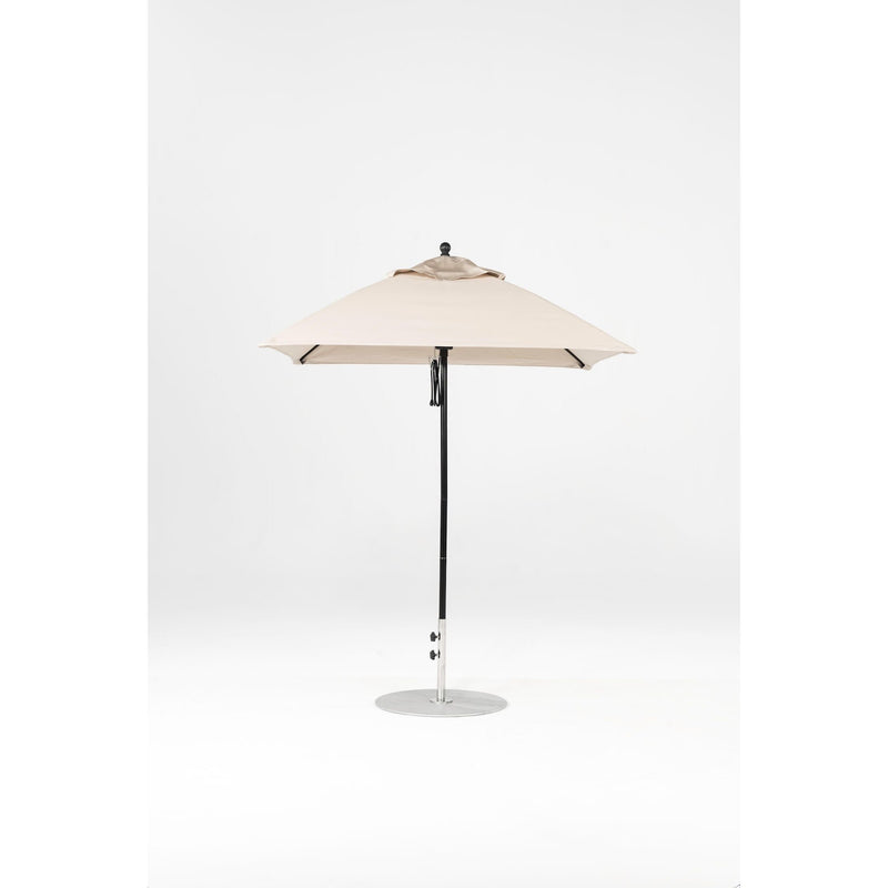 6.5 Ft Square Frankford Patio Umbrella- Pulley Lift- Matte Black Frame