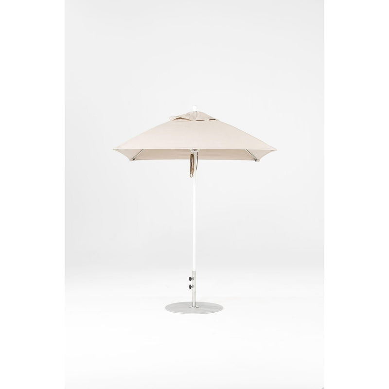 6.5 Ft Square Frankford Patio Umbrella- Pulley Lift- Matte White Frame