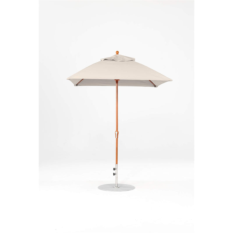 6.5 Ft Square Frankford Patio Umbrella- Crank Lift- Wood Grain Frame