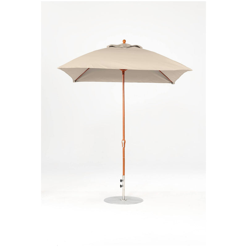 7.5 Ft Square Frankford Patio Umbrella- Crank Lift- Wood Grain Frame