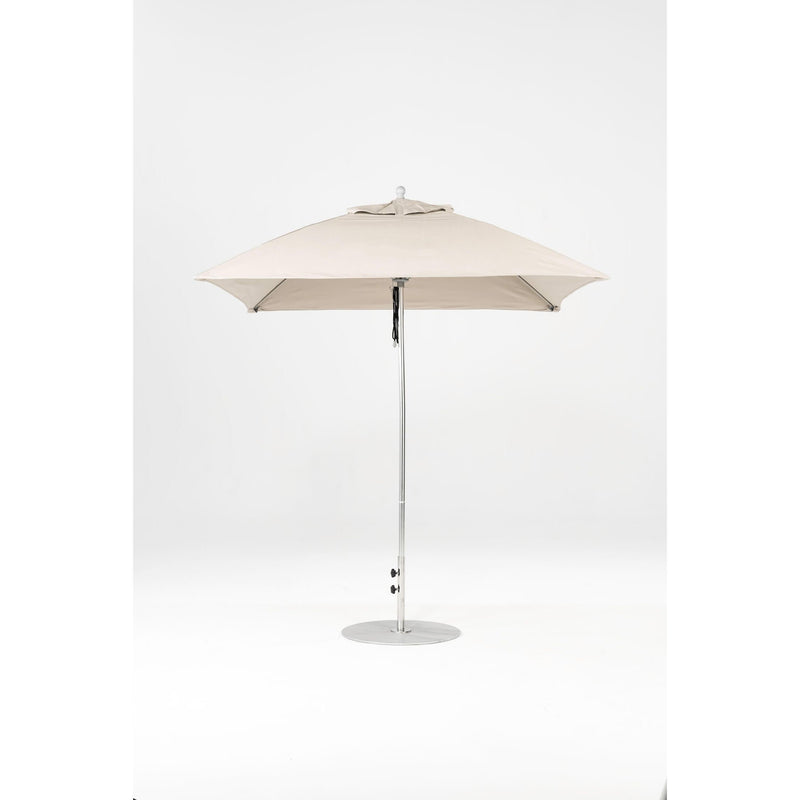 7.5 Ft Square Frankford Patio Umbrella- Pulley Lift- Matte Silver Frame