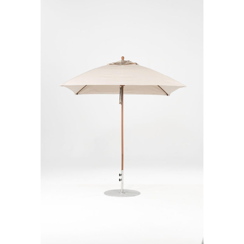 7.5 Ft Square Frankford Patio Umbrella- Pulley Lift- Wood Grain Frame