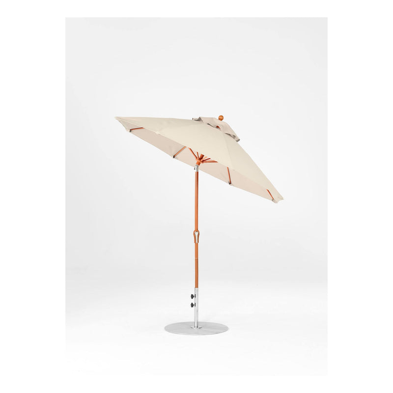 7.5 Ft Octagonal Frankford Patio Umbrella- Crank Auto-Tilt- Wood Grain Frame