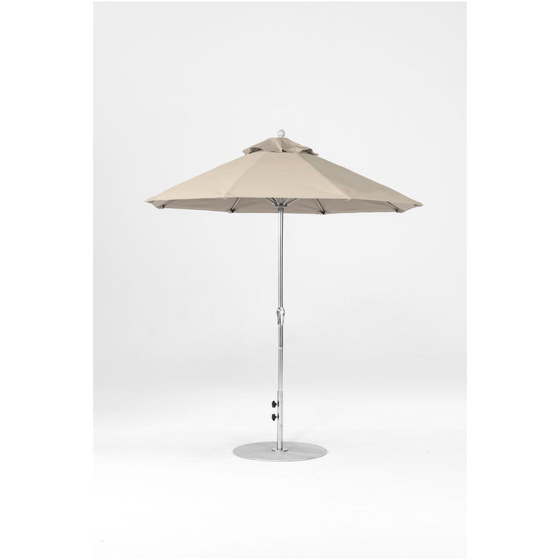 7.5 Ft Octagonal Frankford Patio Umbrella- Crank Lift- Matte Silver Frame