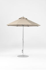 7.5 Ft Octagonal Frankford Patio Umbrella- Crank Lift- Polished Silver Anodized Frame