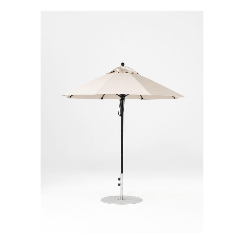 7.5 Ft Octagonal Frankford Patio Umbrella- Pulley Lift- Matte Black Frame