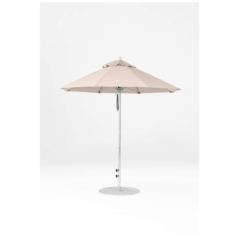 7.5 Ft Octagonal Frankford Patio Umbrella- Pulley Lift- Matte Silver Frame