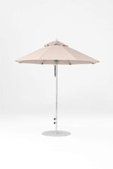 7.5 Ft Octagonal Frankford Patio Umbrella- Pulley Lift- Polished Silver Anodized Frame