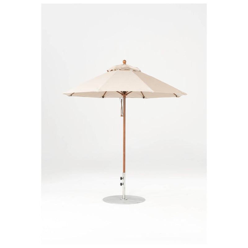 7.5 Ft Octagonal Frankford Patio Umbrella- Pulley Lift- Wood Grain Frame