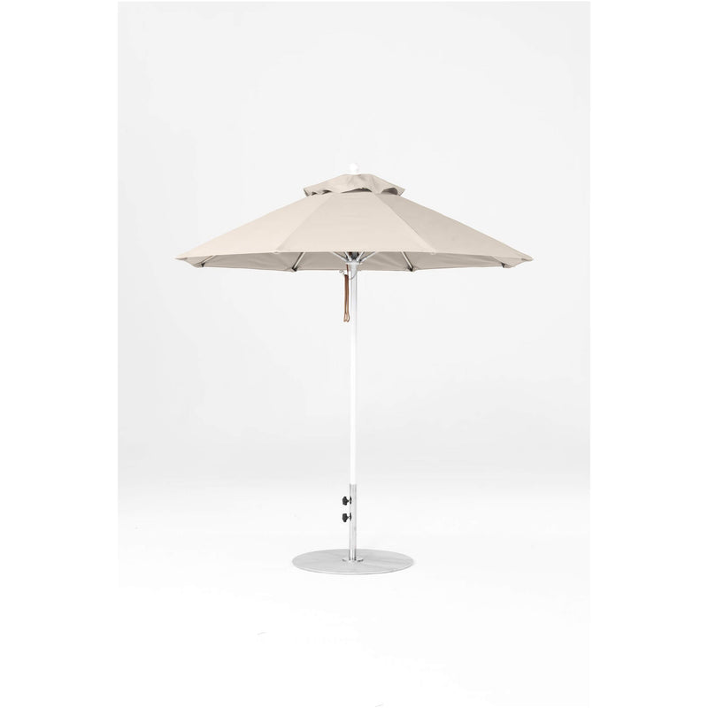 7.5 Ft Octagonal Frankford Patio Umbrella- Pulley Lift- Matte White Frame