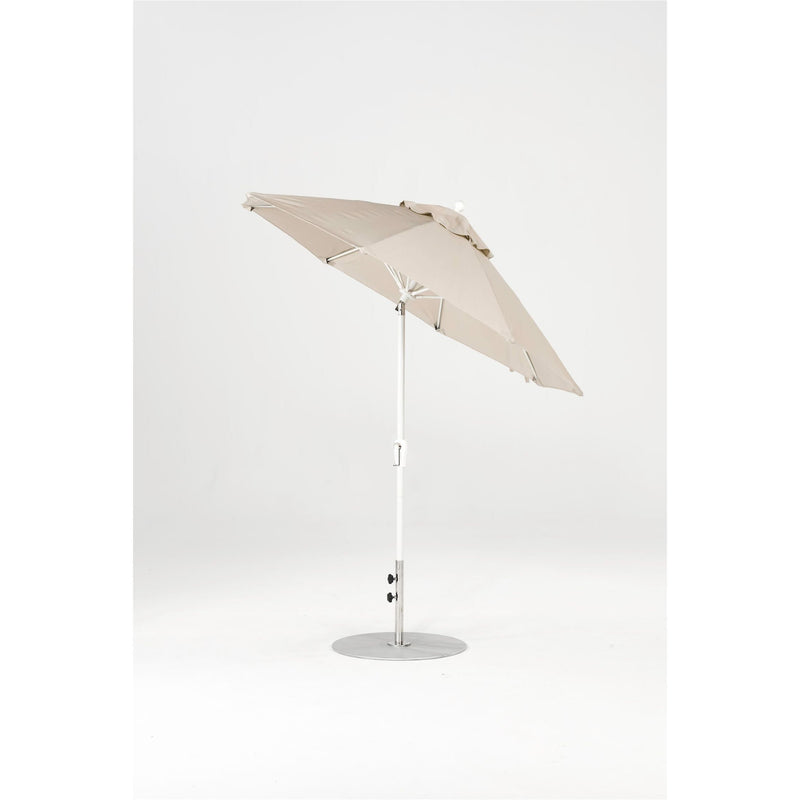 7.5 Ft Octagonal Frankford Patio Umbrella- Crank Auto-Tilt- Matte White Frame