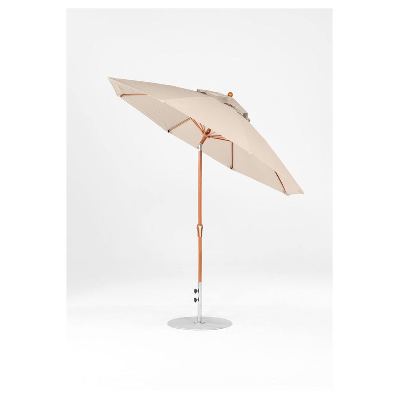 9 Ft Octagonal Frankford Patio Umbrella- Crank Auto-Tilt- Wood Grain Frame