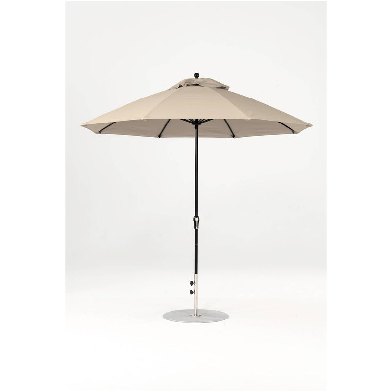 9 Ft Octagonal Frankford Patio Umbrella- Crank Lift- Matte Black Frame