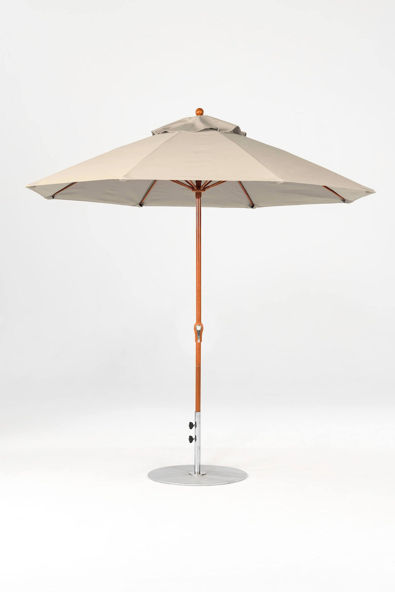9 Ft Octagonal Frankford Patio Umbrella- Crank Lift- Wood Grain Frame