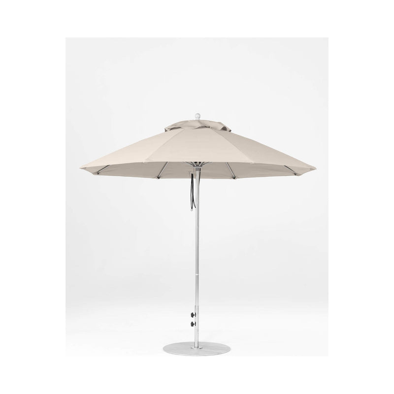 9 Ft Octagonal Frankford Patio Umbrella- Pulley Lift- Matte Silver Frame