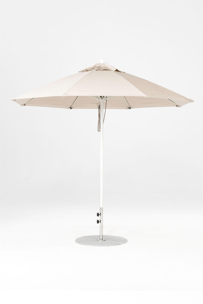 9 Ft Octagonal Frankford Patio Umbrella- Pulley Lift- Matte White Frame