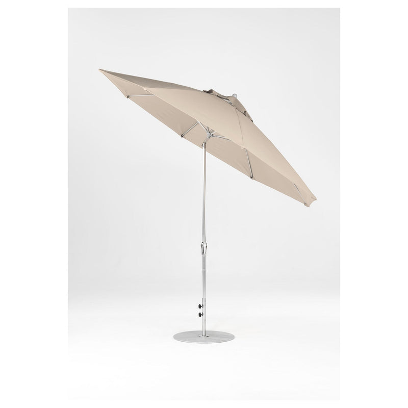 11 Ft Octagonal Frankford Patio Umbrella- Crank Auto-Tilt- Polished Silver Anodized Frame