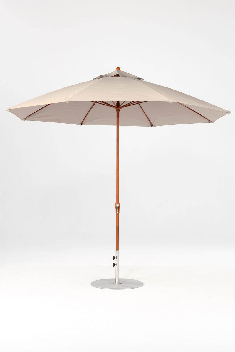 11 Ft Octagonal Frankford Patio Umbrella- Crank Lift- Wood Grain Frame