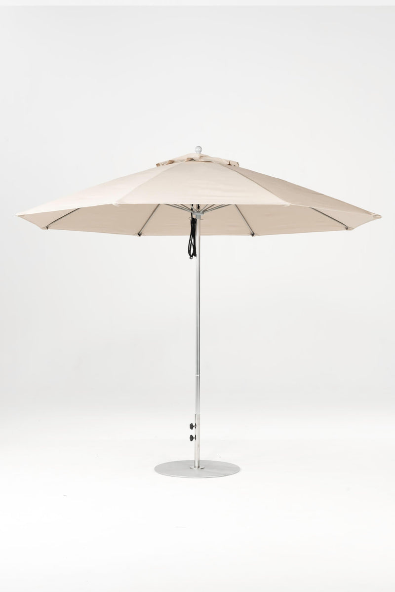11 Ft Octagonal Frankford Patio Umbrella- Pulley Lift- Matte Silver Frame