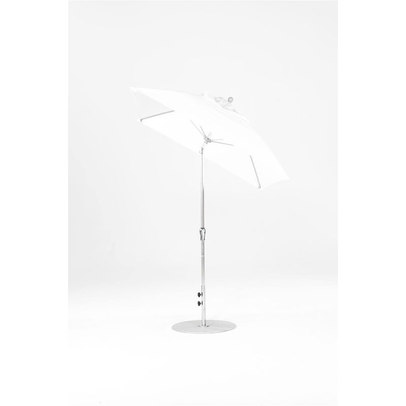 6.5 Ft Frankford Square Patio Umbrella- Crank Auto-Tilt- Polished Silver Anodized Frame