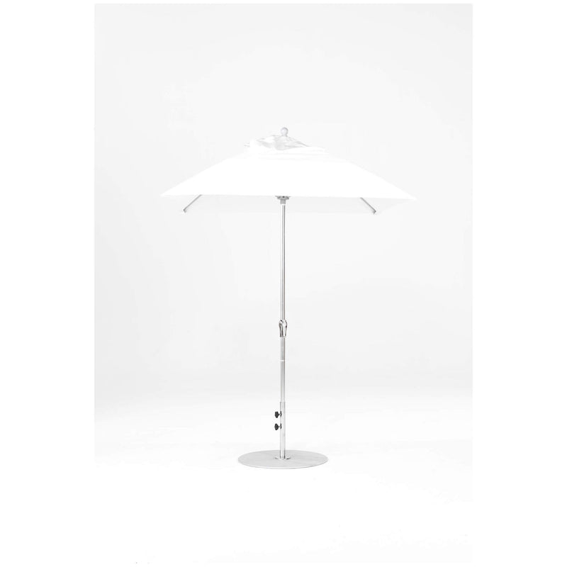 6.5 Ft Square Frankford Outdoor Patio Umbrella- Crank Lift - Polished Silver Anodized Frame