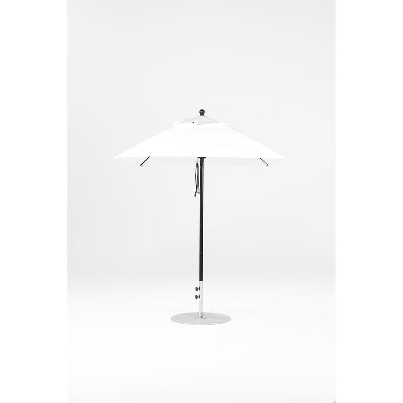 6.5 Ft Square Frankford Patio Umbrella- Pulley Lift- Matte Black Frame