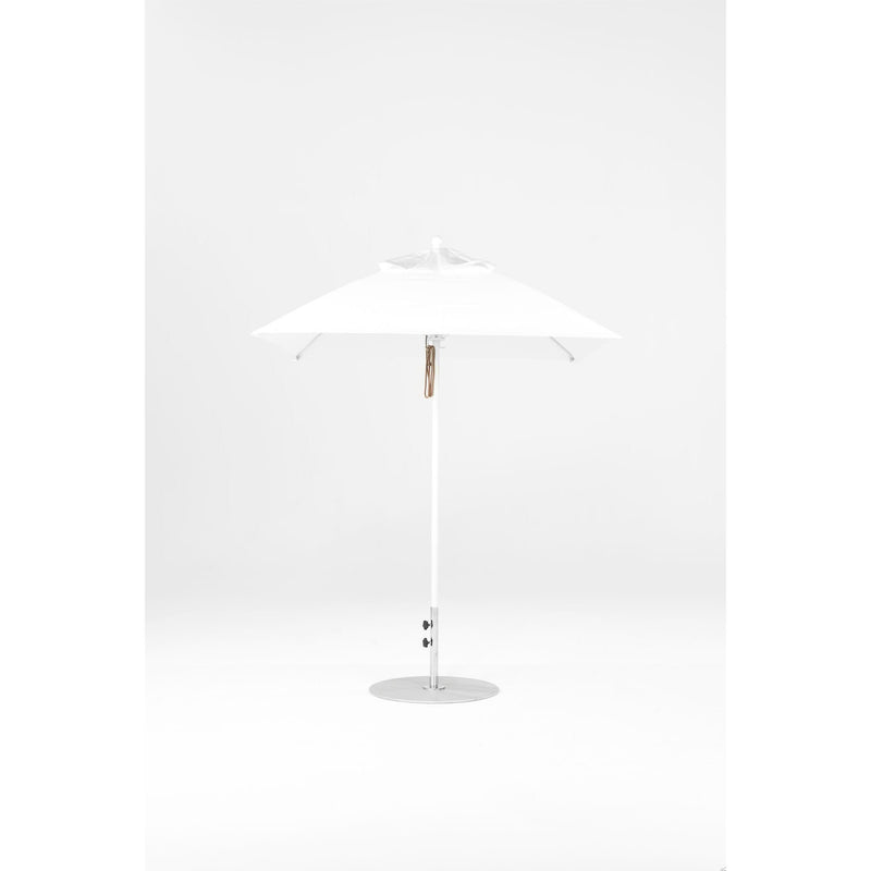 6.5 Ft Square Frankford Patio Umbrella- Pulley Lift- Matte White Frame