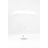 7.5 Ft Square Frankford Patio Umbrella- Crank Lift- Polished Silver Anodized Frame