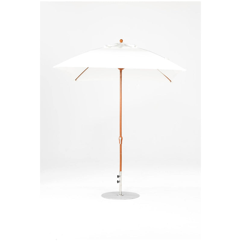 7.5 Ft Square Frankford Patio Umbrella- Crank Lift- Wood Grain Frame