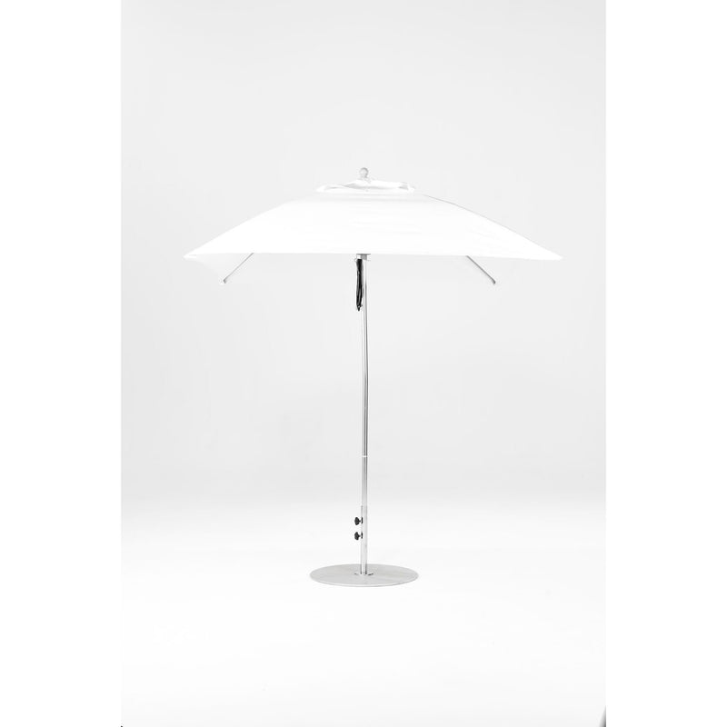 7.5 Ft Square Frankford Patio Umbrella- Pulley Lift- Matte Silver Frame