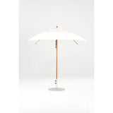 7.5 Ft Square Frankford Patio Umbrella- Pulley Lift- Wood Grain Frame