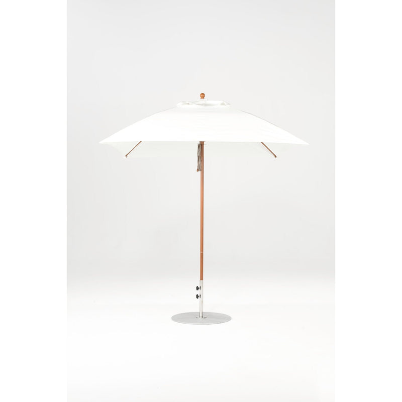 7.5 Ft Square Frankford Patio Umbrella- Pulley Lift- Wood Grain Frame