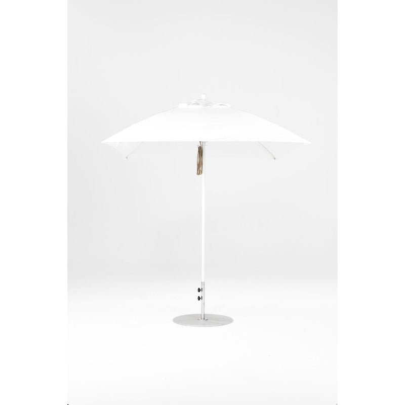 7.5 Ft Square Frankford Patio Umbrella- Pulley Lift- Matte White Frame