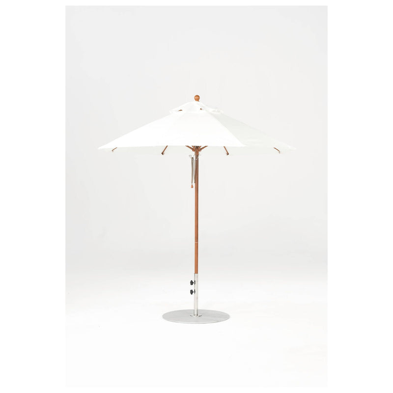 7.5 Ft Octagonal Frankford Patio Umbrella- Pulley Lift- Wood Grain Frame