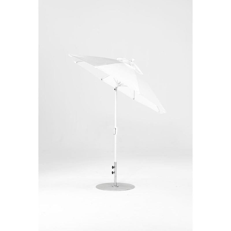 7.5 Ft Octagonal Frankford Patio Umbrella- Crank Auto-Tilt- Matte White Frame