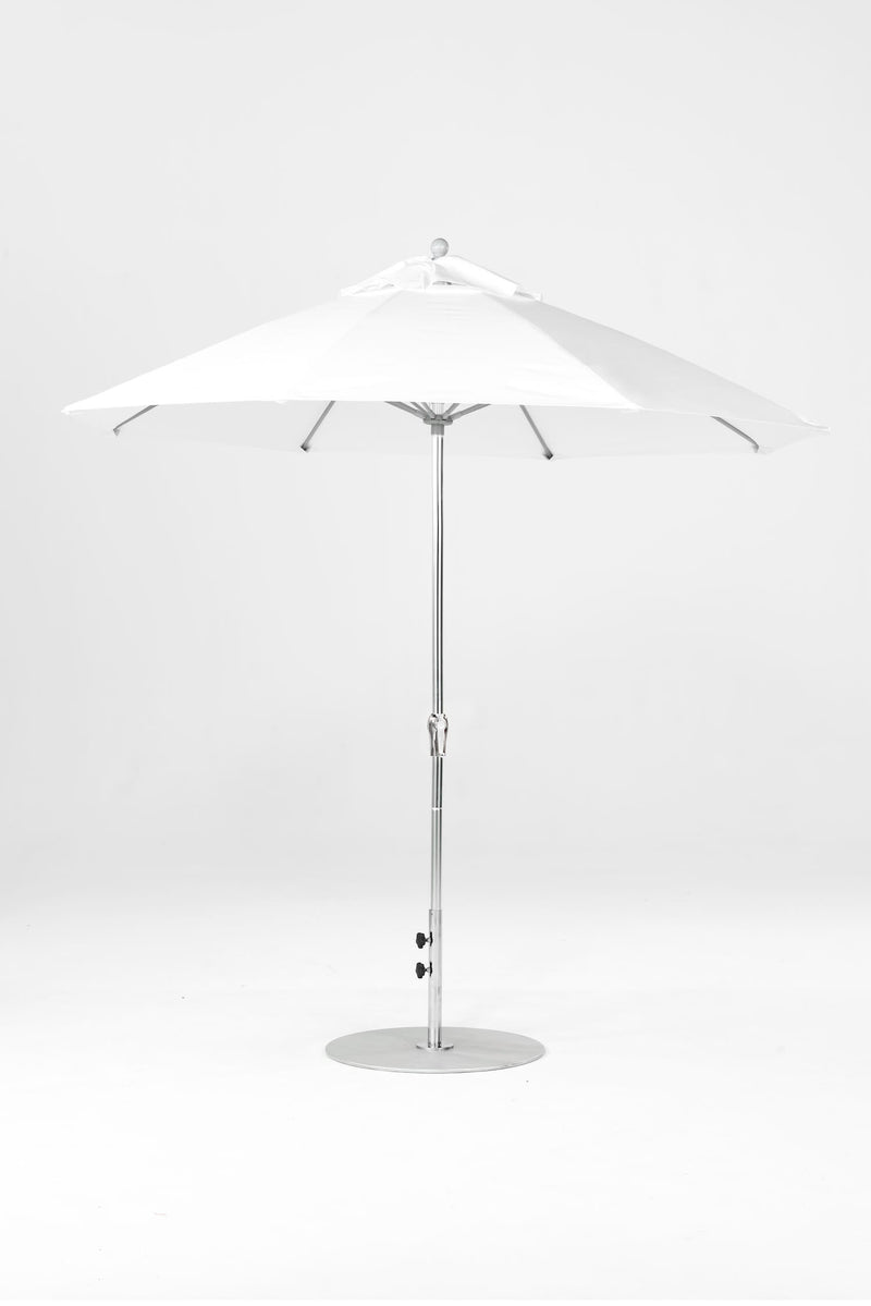 9 Ft Octagonal Frankford Patio Umbrella- Crank Lift- Polished Silver Anodized Frame