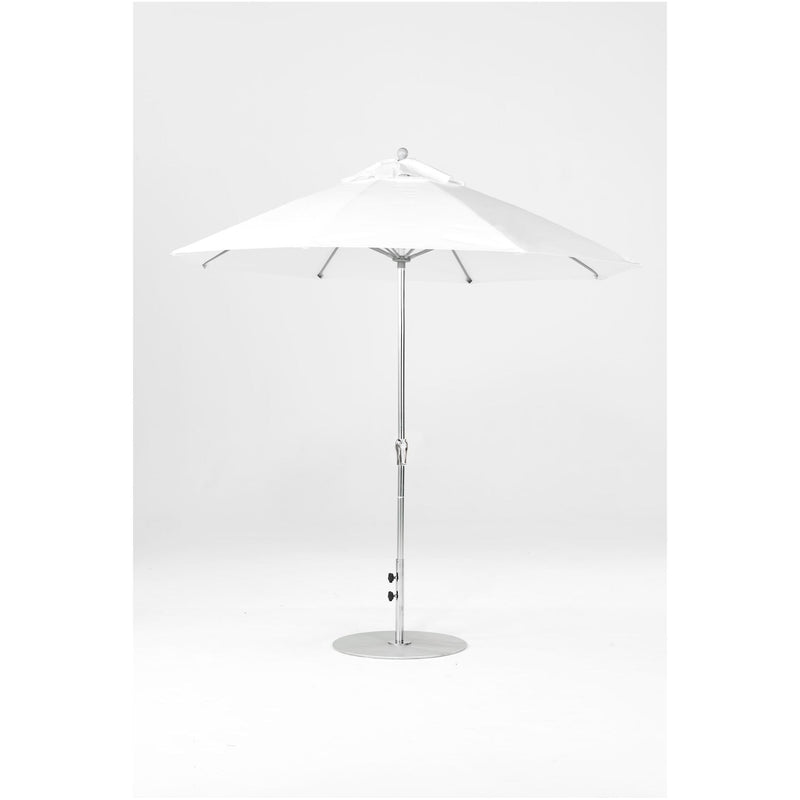9 Ft Octagonal Frankford Patio Umbrella- Crank Lift- Polished Silver Anodized Frame