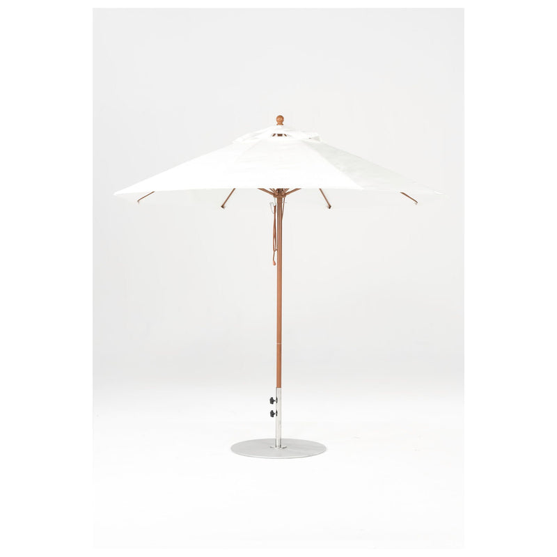 9 Ft Octagonal Frankford Patio Umbrella- Pulley Lift- Wood Grain Frame