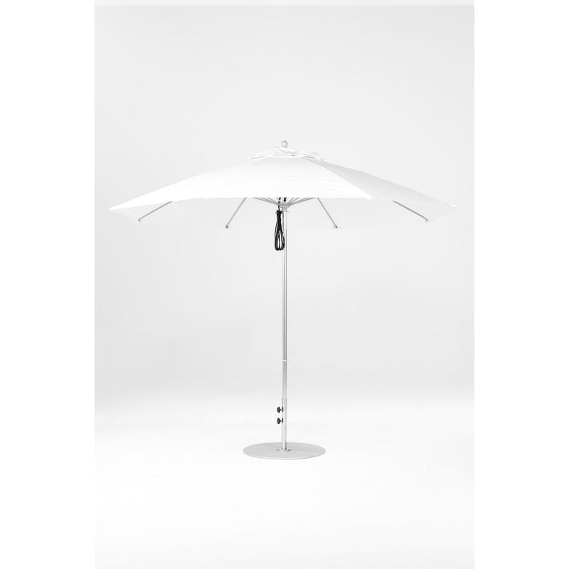11 Ft Octagonal Frankford Patio Umbrella- Pulley Lift- Polished Silver Anodized Frame