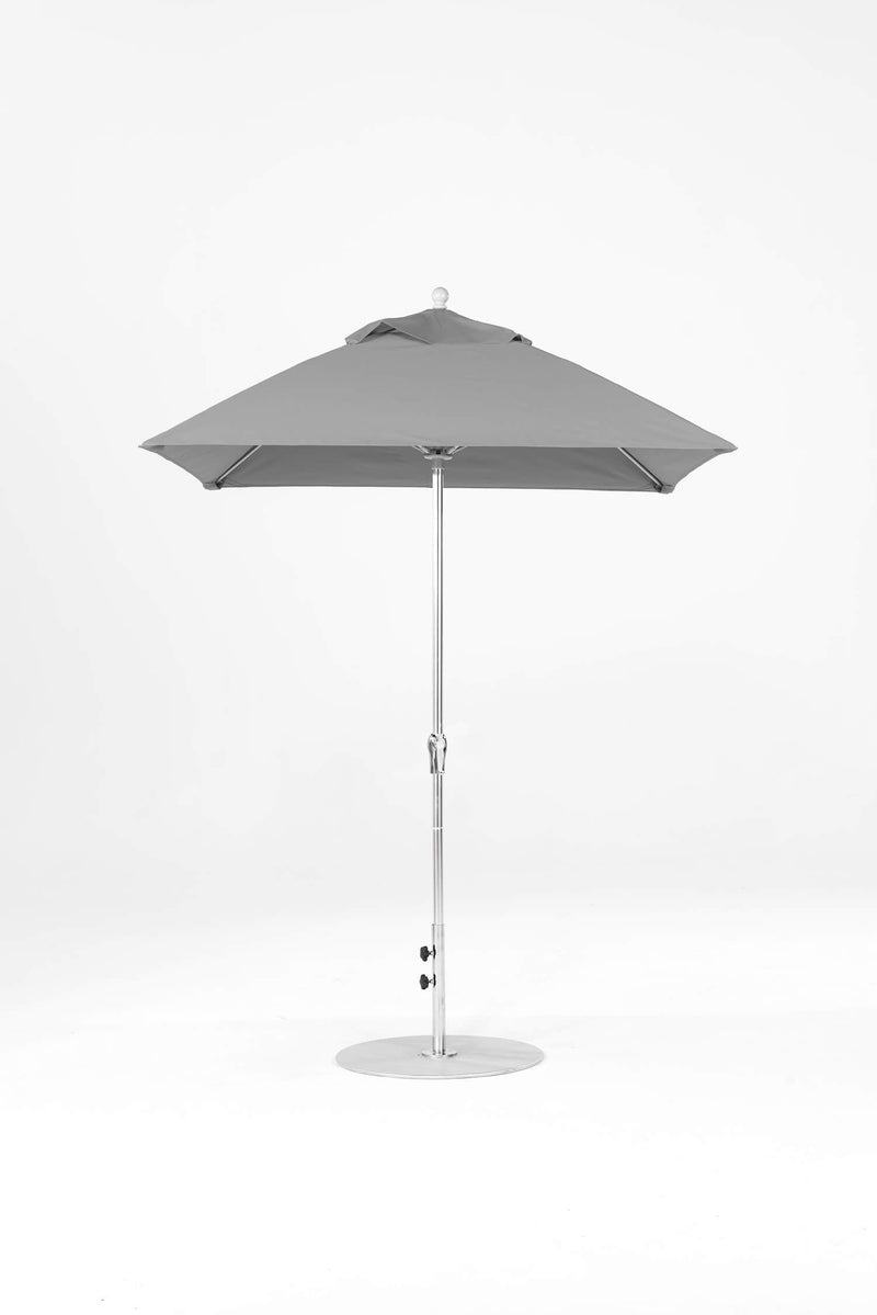 6.5 Ft Square Frankford Outdoor Patio Umbrella- Crank Lift- Matte Silver Frame