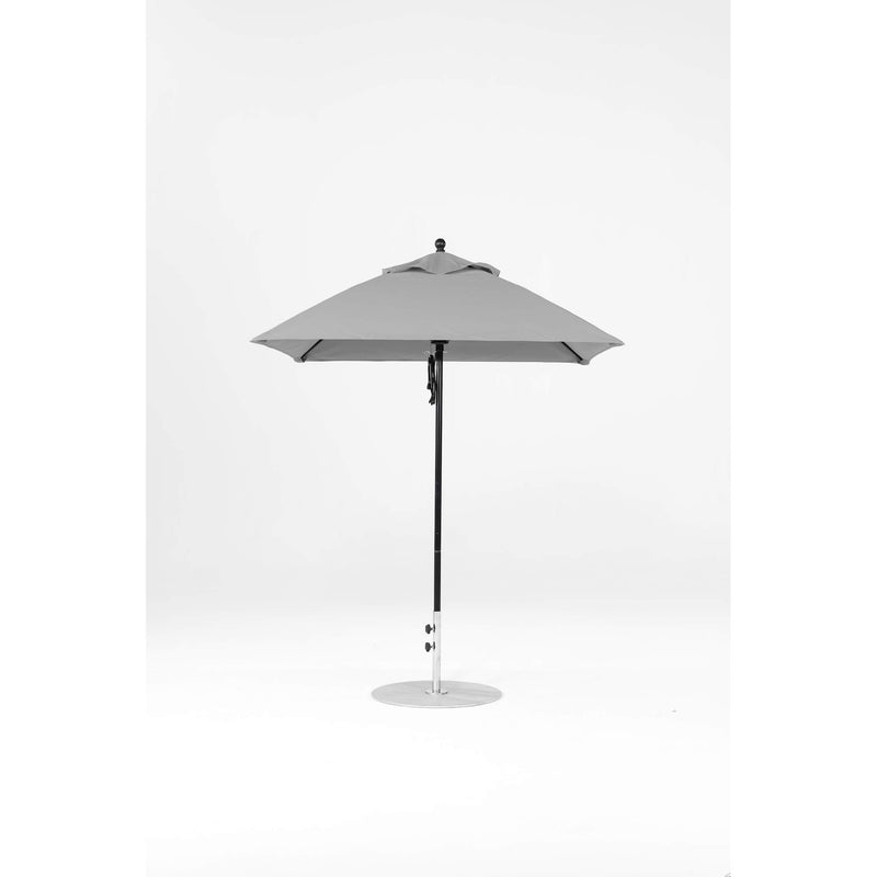 6.5 Ft Square Frankford Patio Umbrella- Pulley Lift- Matte Black Frame