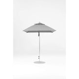 6.5 Ft Square Frankford Patio Umbrella- Pulley Lift- Polished Silver Anodized Frame