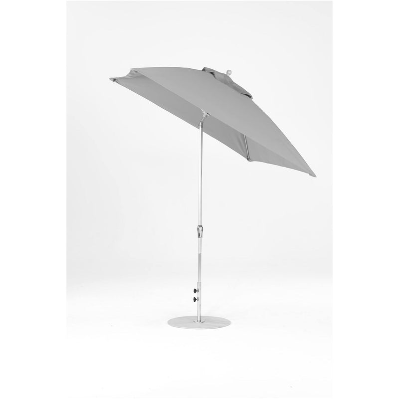 7.5 Ft Frankford Square Patio Umbrella- Crank Auto-Tilt- Polished Silver Anodized Frame