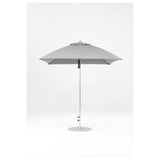 7.5 Ft Square Frankford Patio Umbrella- Pulley Lift- Polished Silver Anodized Frame