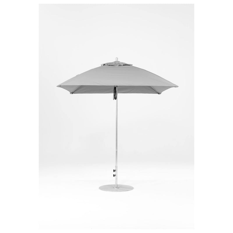 7.5 Ft Square Frankford Patio Umbrella- Pulley Lift- Polished Silver Anodized Frame